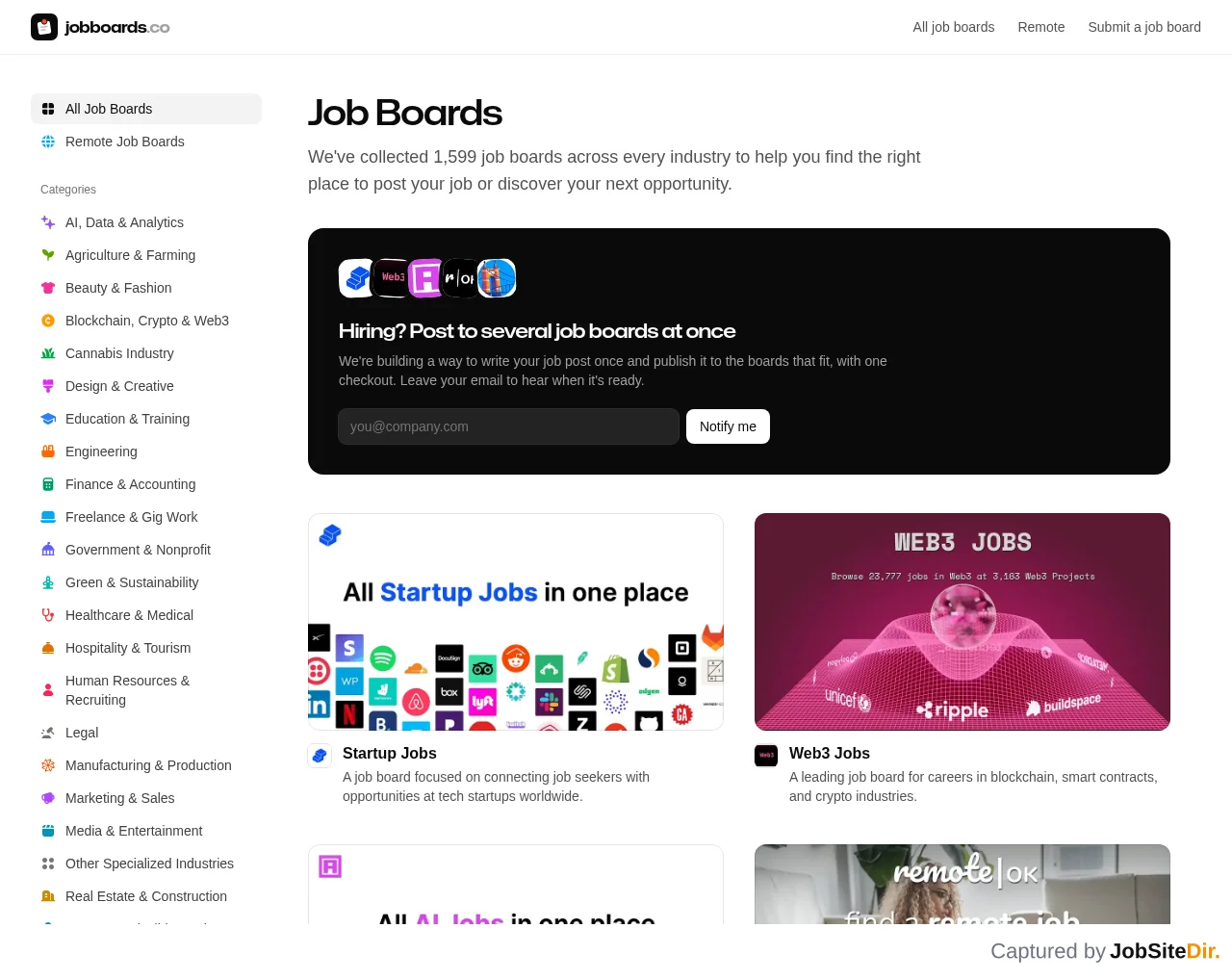 Job Boards website screenshot