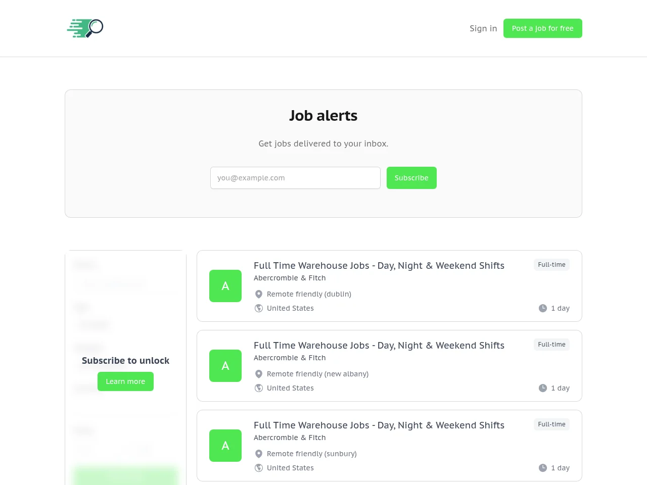 JobBoardSearch screenshot JobBoardSearch job board platform screenshot showing job search interface