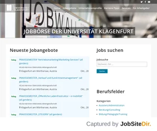 Jobbörse der Universität Klagenfurt screenshot preview