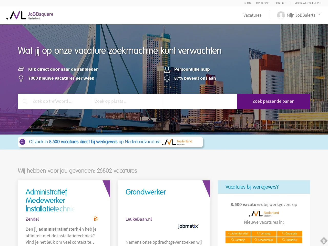 JoBBsquare job board platform screenshot showing job search interface