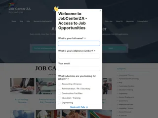 Job Center ZA platform preview