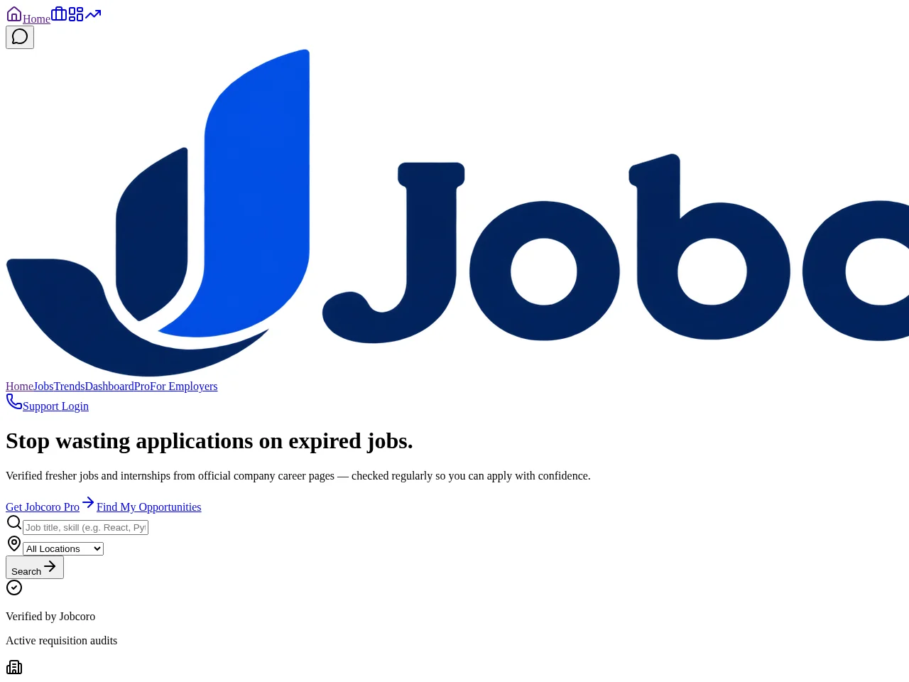 Jobcoro job board platform screenshot showing job search interface