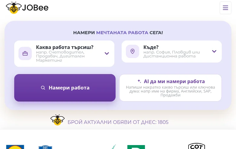 JOBee.bg screenshot JOBee.bg job board platform screenshot showing job search interface