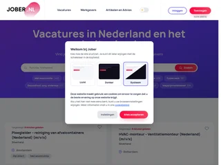 Jober.nl platform preview Jober.nl platform preview