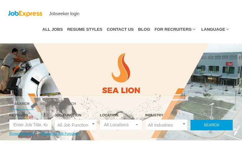 JobExpress screenshot JobExpress job board platform screenshot showing job search interface