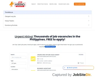 Job Hiring Philippines platform preview Job Hiring Philippines platform preview