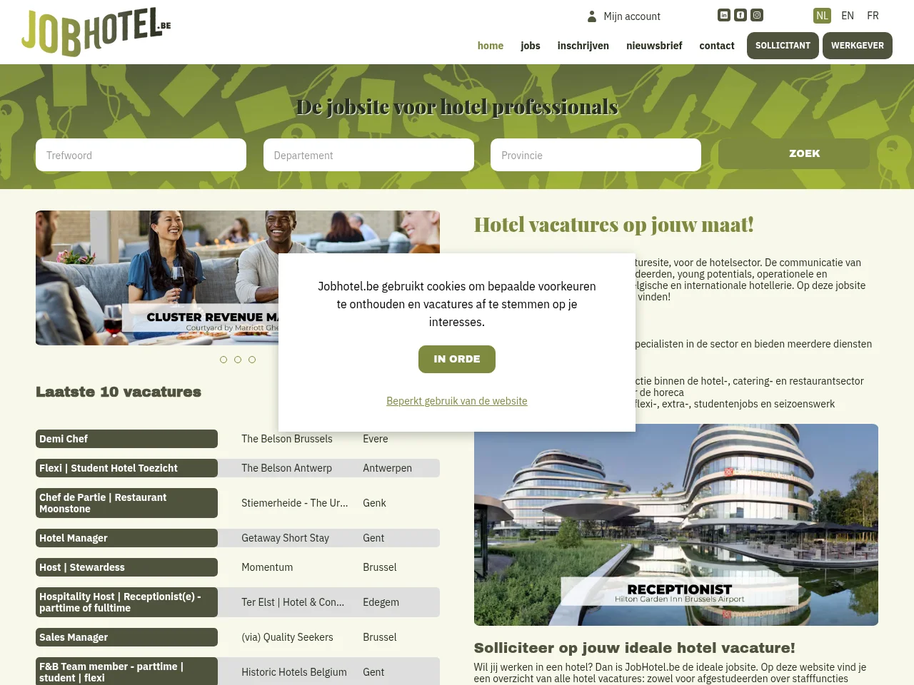 Jobhotel screenshot Jobhotel job board platform screenshot showing job search interface