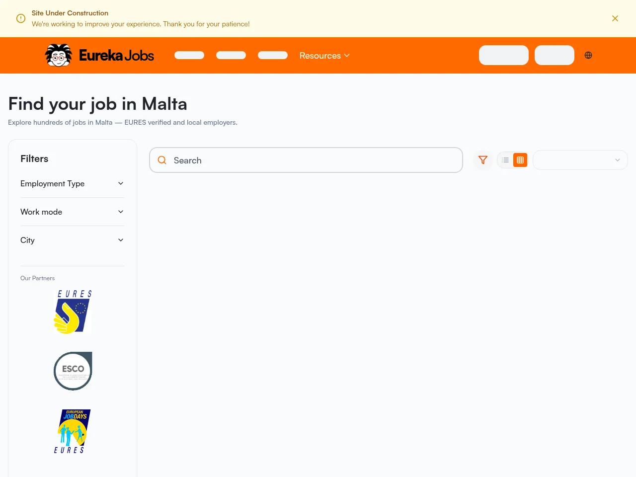 JobHub Malta screenshot JobHub Malta job board platform screenshot showing job search interface