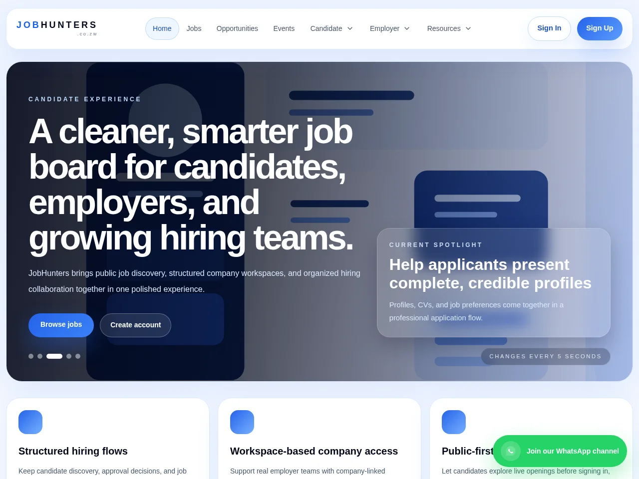 JobHunters screenshot JobHunters website screenshot