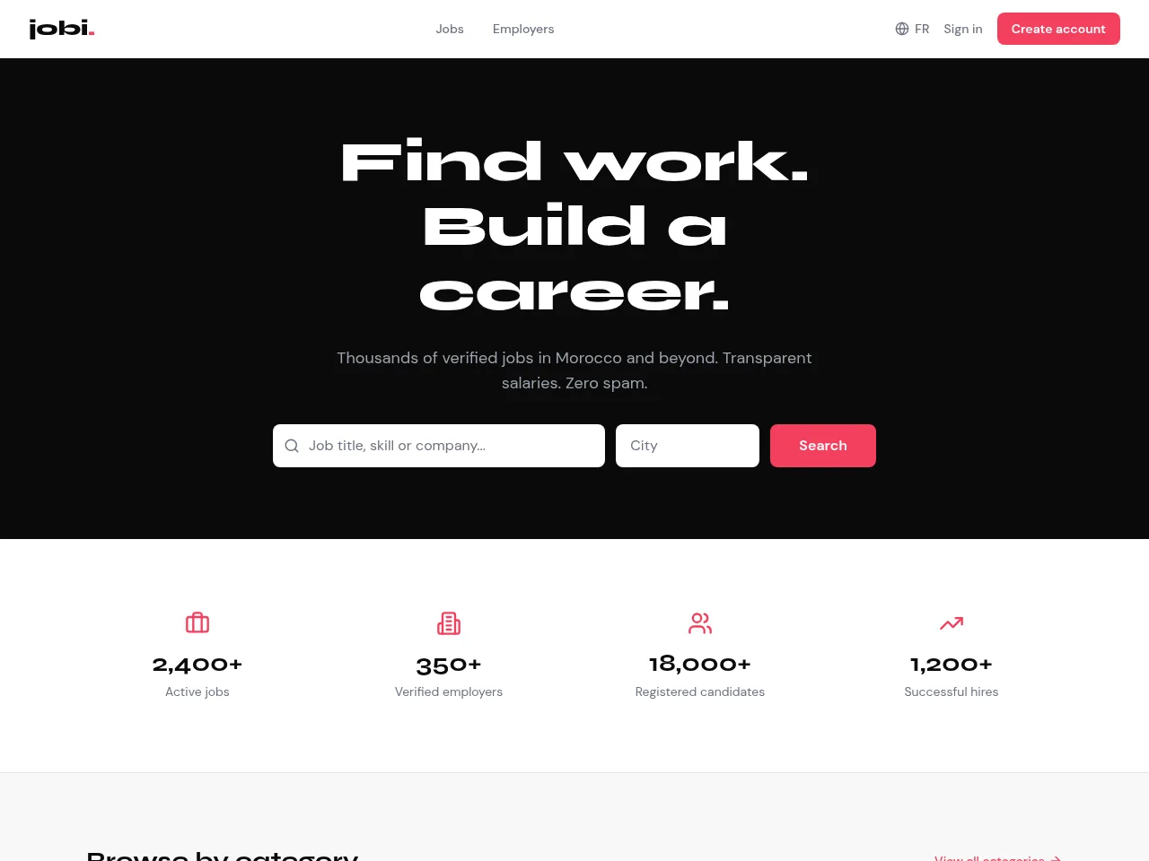 jobi.ma screenshot jobi.ma job board platform screenshot showing job search interface