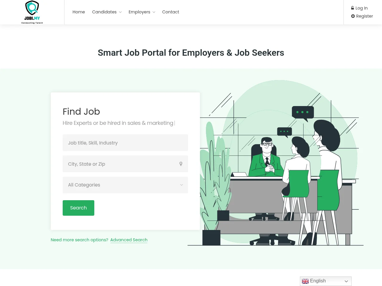 JOBi.my screenshot JOBi.my job board platform screenshot showing job search interface