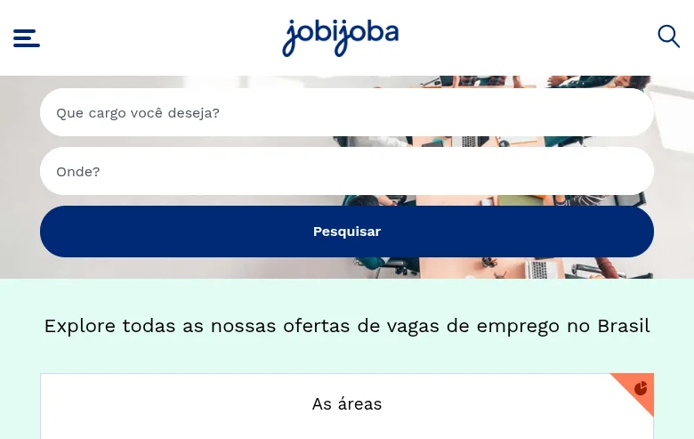 Jobijoba Brasil job board platform screenshot showing job search interface