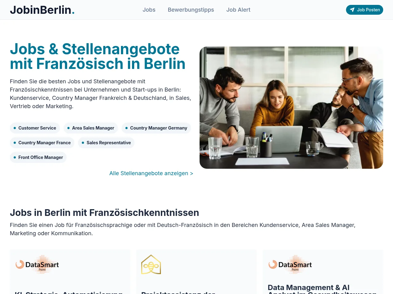 JobinBerlin screenshot JobinBerlin job board platform screenshot showing job search interface