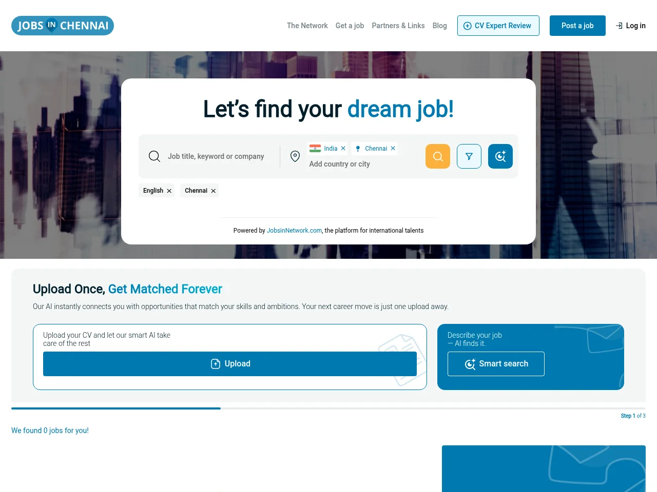 Jobs in Chennai screenshot Jobs in Chennai website screenshot