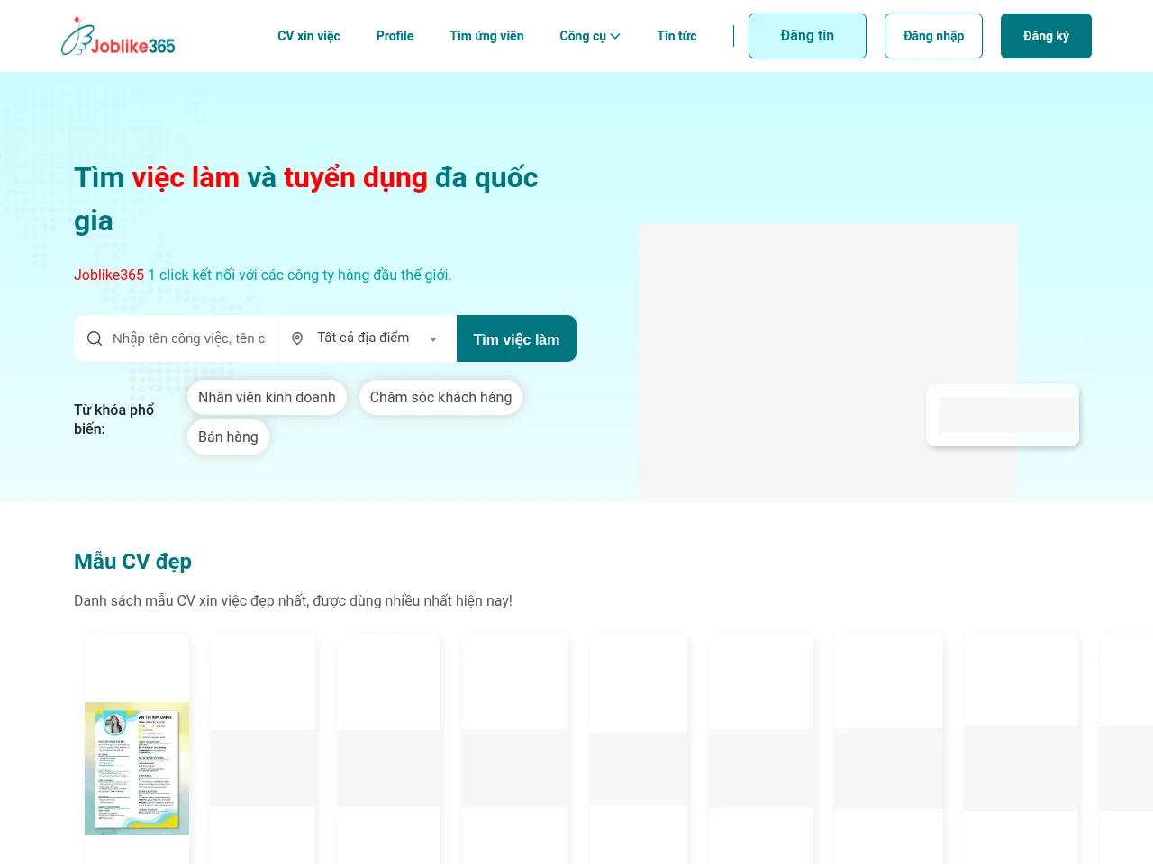 Joblike365 screenshot Joblike365 job board platform screenshot showing job search interface