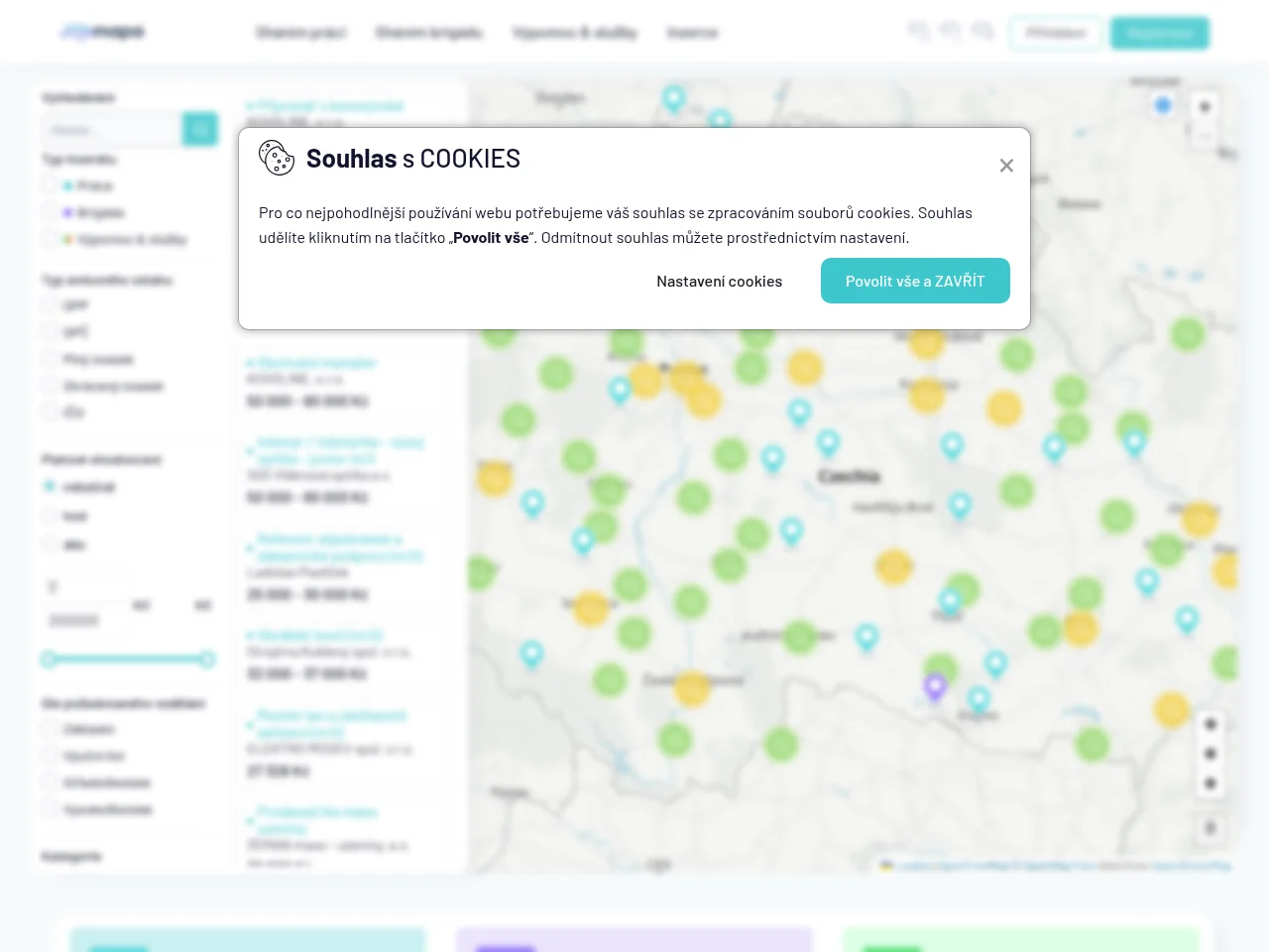 Jobmapa job board platform screenshot showing job search interface