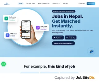 JOB MATCHY Nepal platform preview