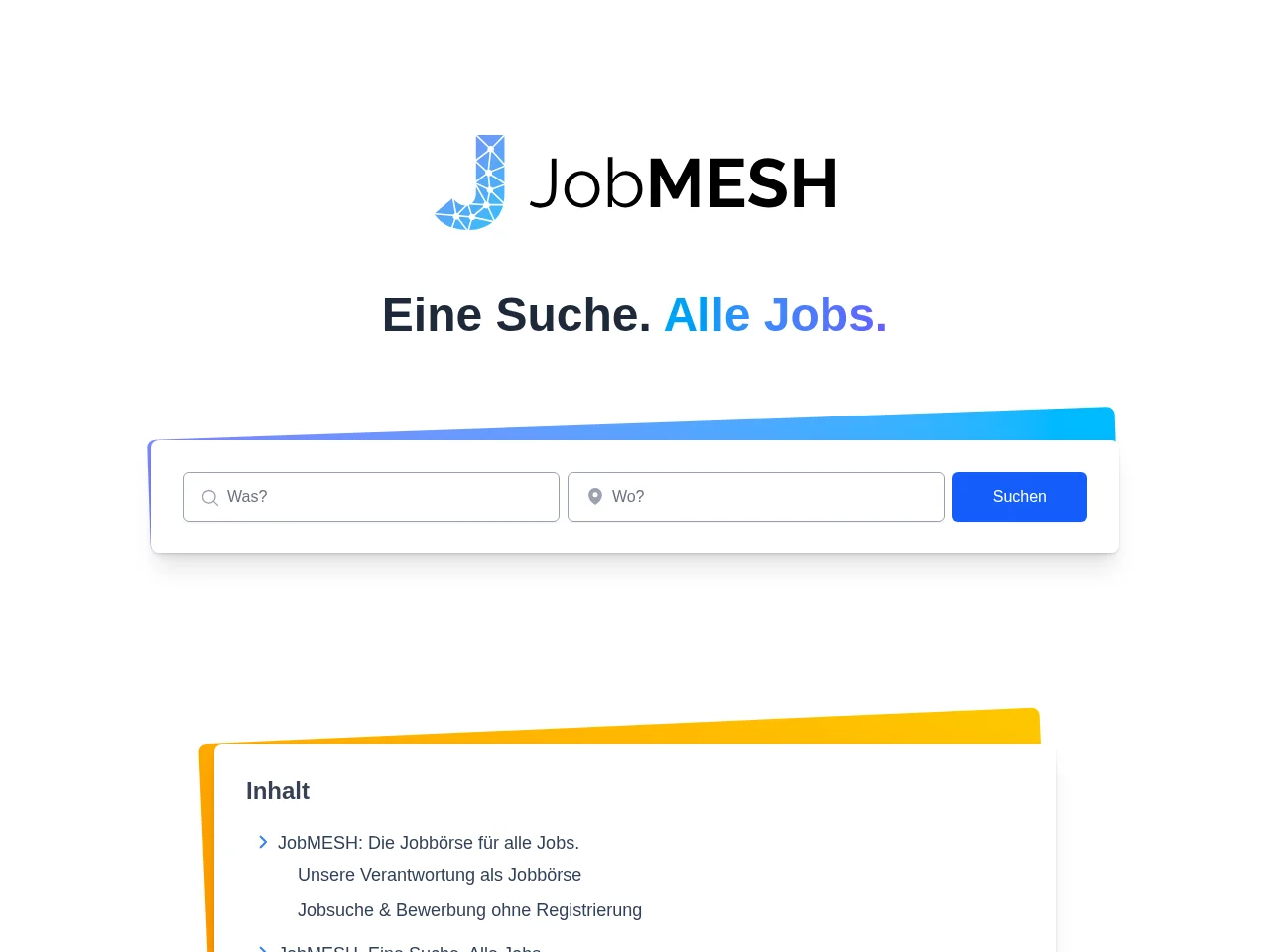 JobMESH screenshot JobMESH job board platform screenshot showing job search interface