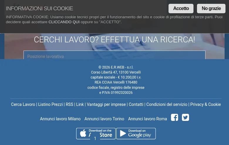 JobNetwork.it job board platform screenshot showing job search interface