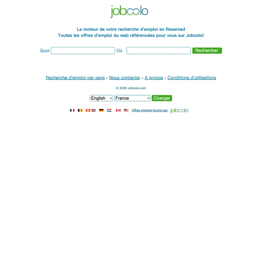 Joboolo job board platform screenshot showing job search interface