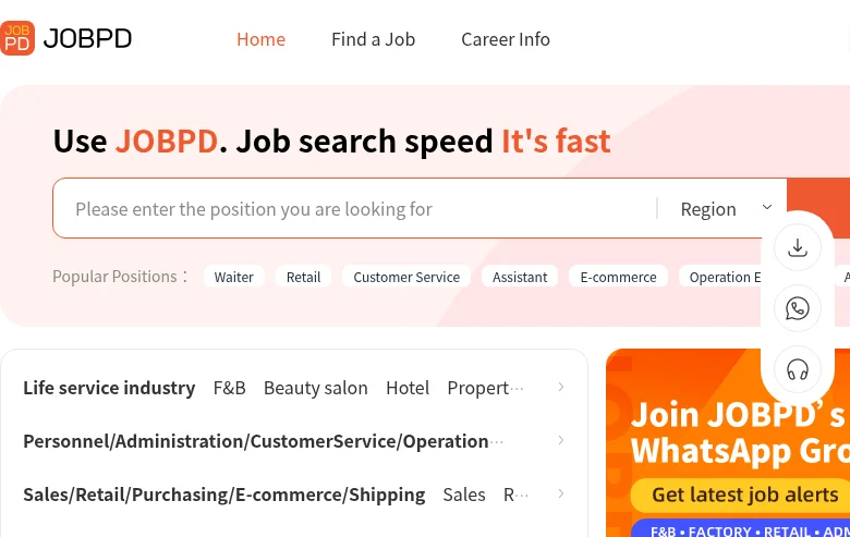Jobpd screenshot Jobpd job board platform screenshot showing job search interface