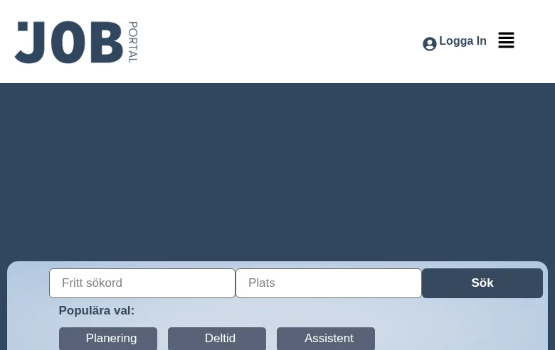 Jobportal job board platform screenshot showing job search interface