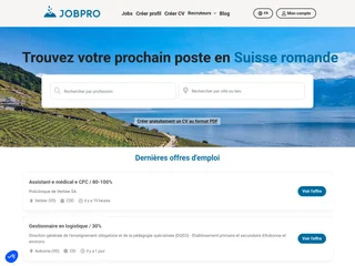 Jobpro.ch platform preview