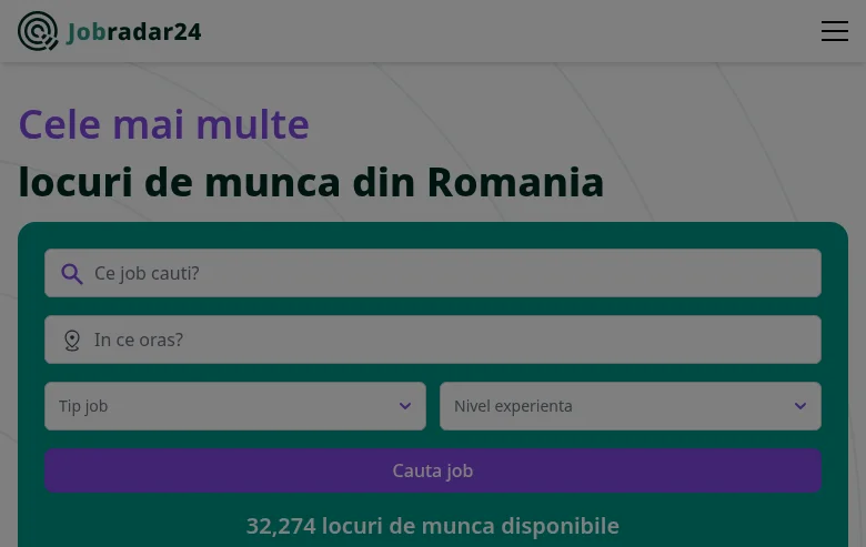 Jobradar24 job board platform screenshot showing job search interface