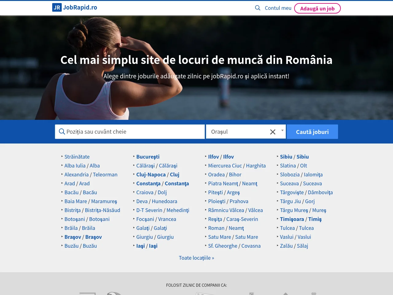jobRapid.ro job board platform screenshot showing job search interface