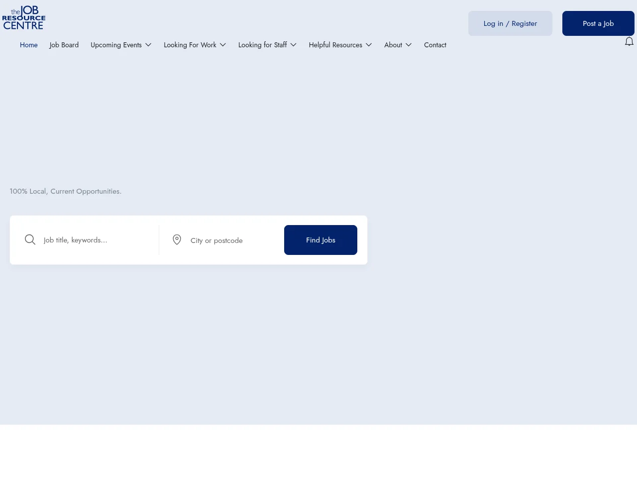 The Job Resource Centre screenshot The Job Resource Centre job board platform screenshot showing job search interface