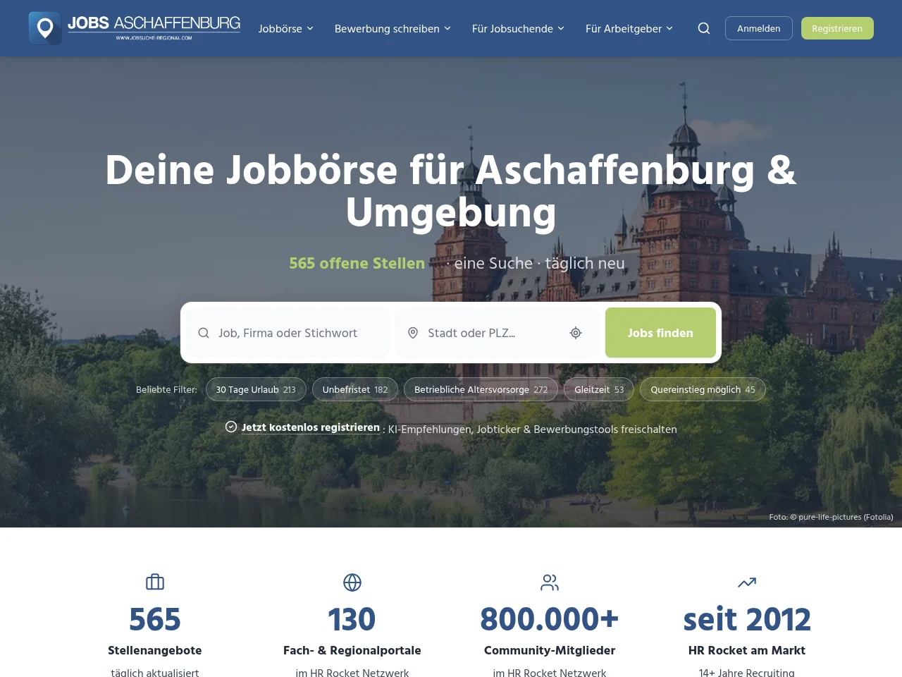Jobs Aschaffenburg website screenshot