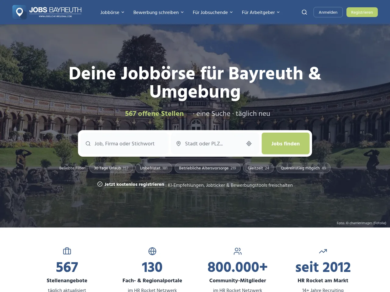 Jobs Bayreuth screenshot Jobs Bayreuth website screenshot