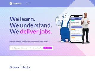 JobsBear platform preview JobsBear platform preview