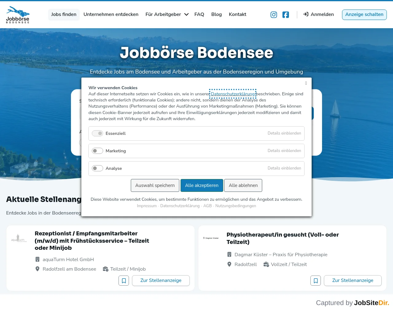Jobbörse Bodensee website screenshot