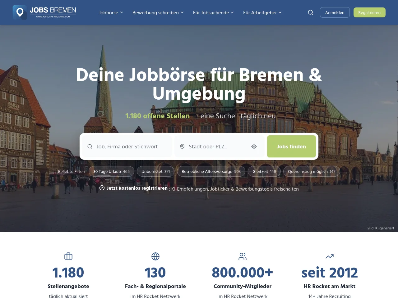 Jobs Bremen screenshot Jobs Bremen website screenshot