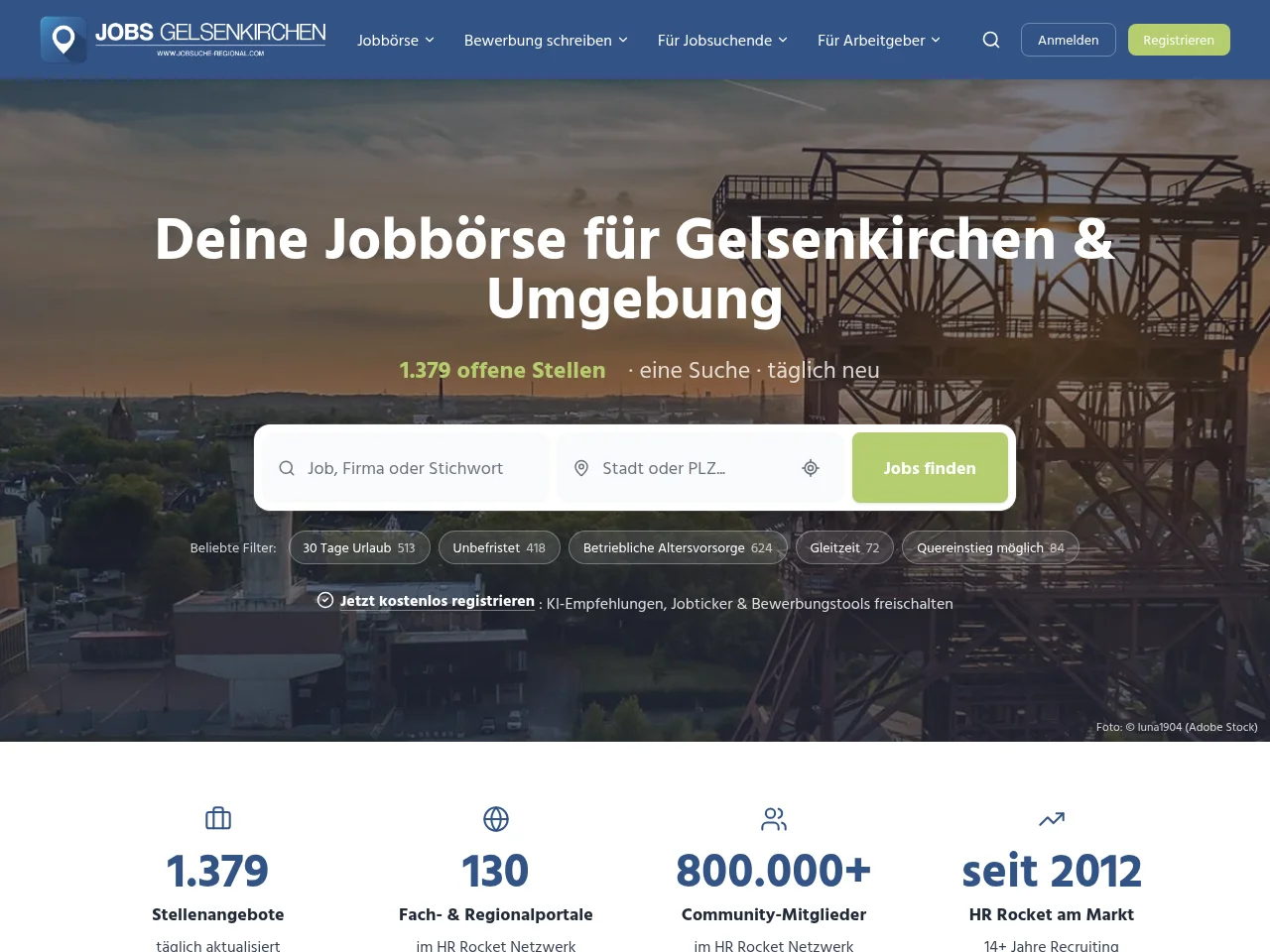 Jobs Gelsenkirchen website screenshot