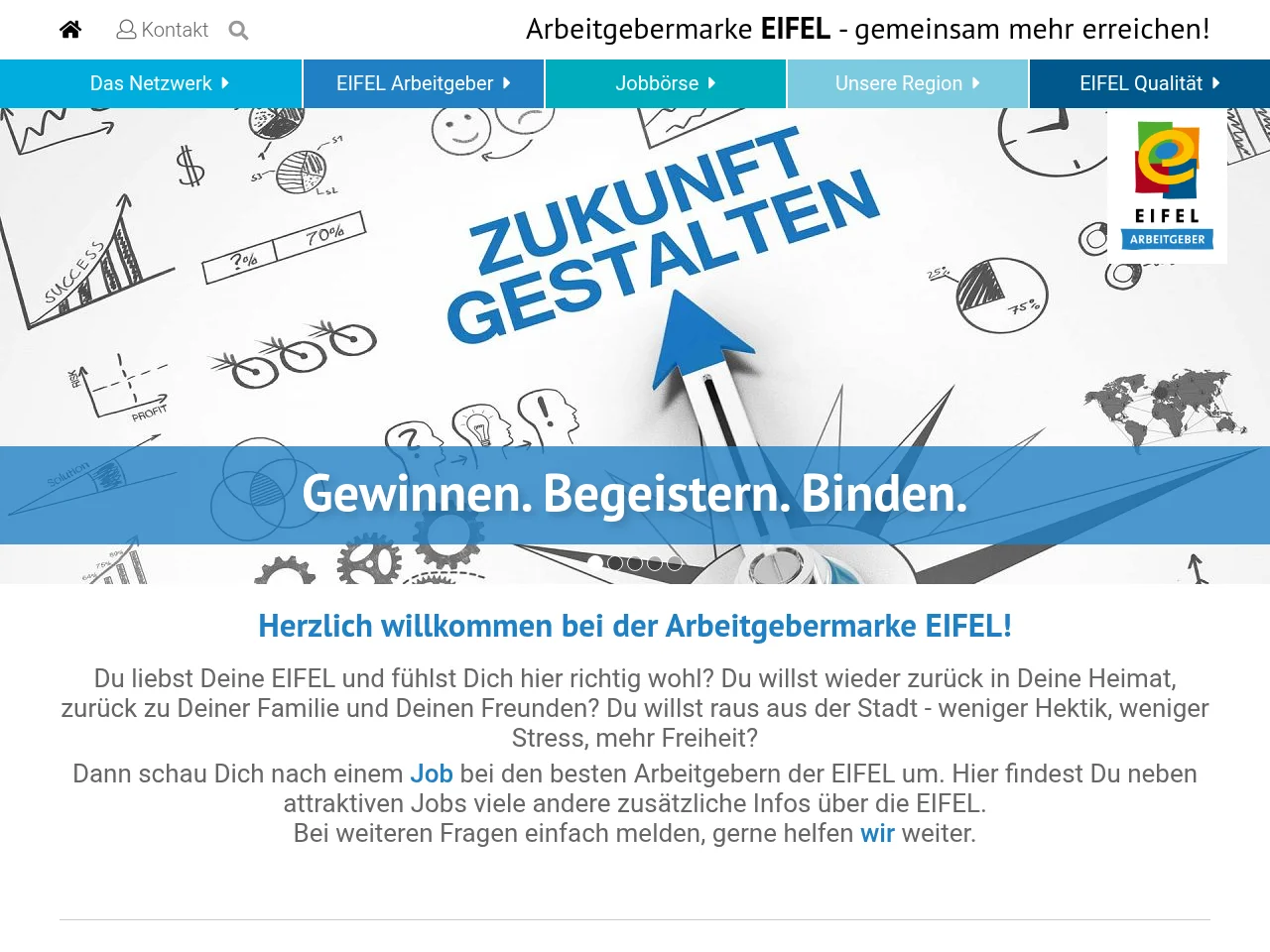 jobs-in-der-eifel.de job board platform screenshot showing job search interface