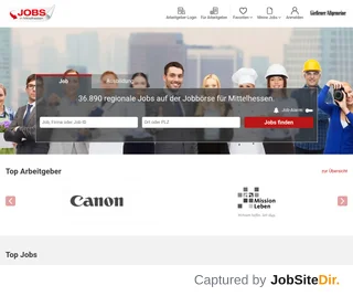 Jobs-in-Mittelhessen.de platform preview Jobs-in-Mittelhessen.de platform preview