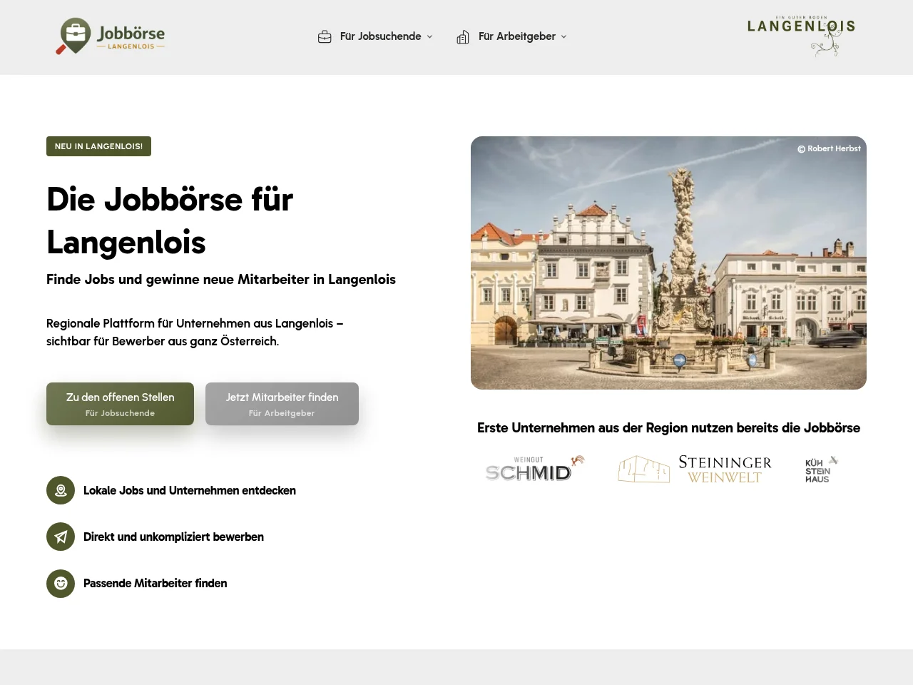 Jobbörse Langenlois screenshot Jobbörse Langenlois job board platform screenshot showing job search interface