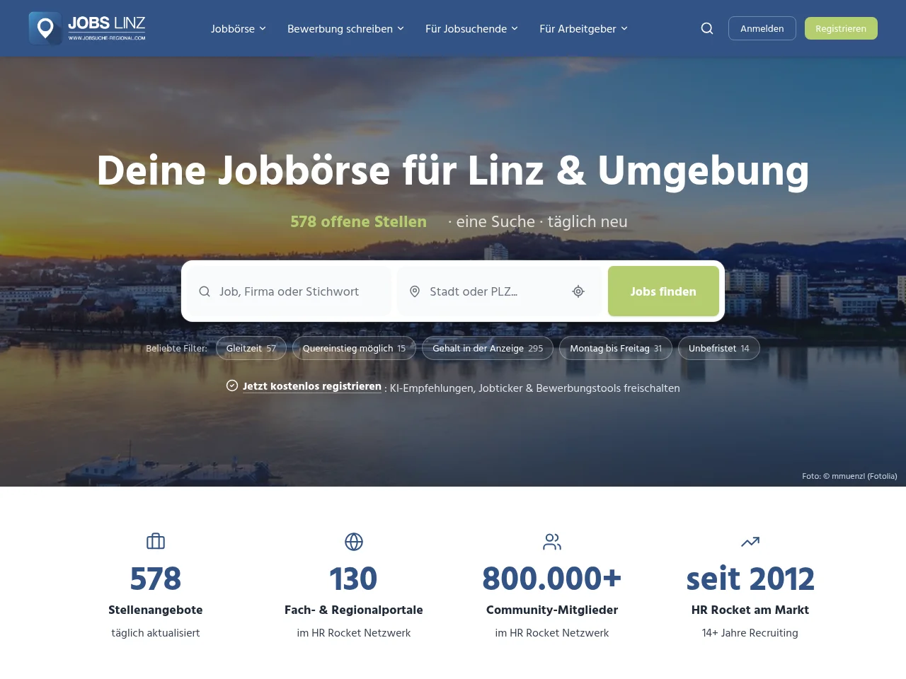 Jobs Linz website screenshot