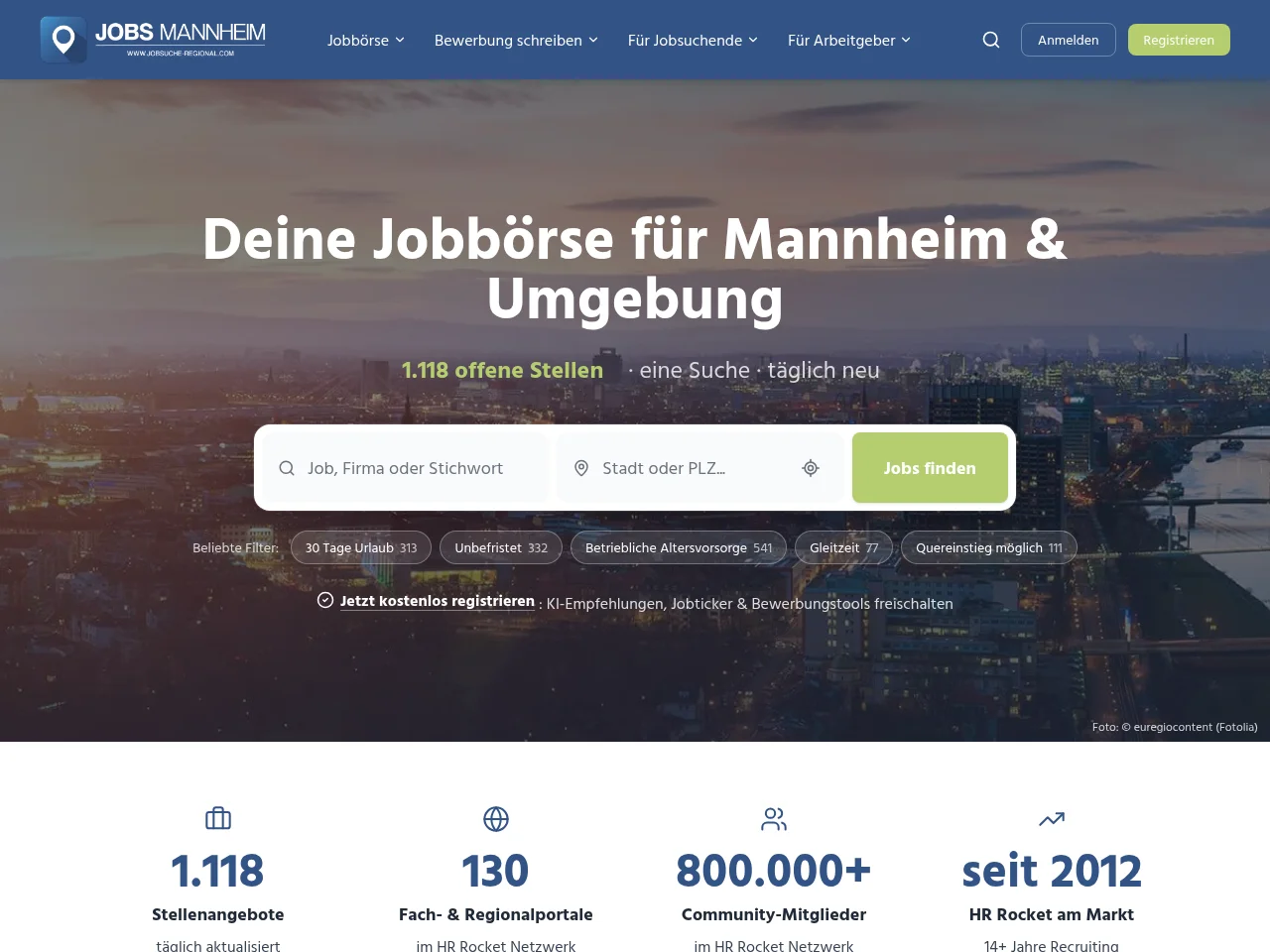 Jobs Mannheim screenshot Jobs Mannheim website screenshot