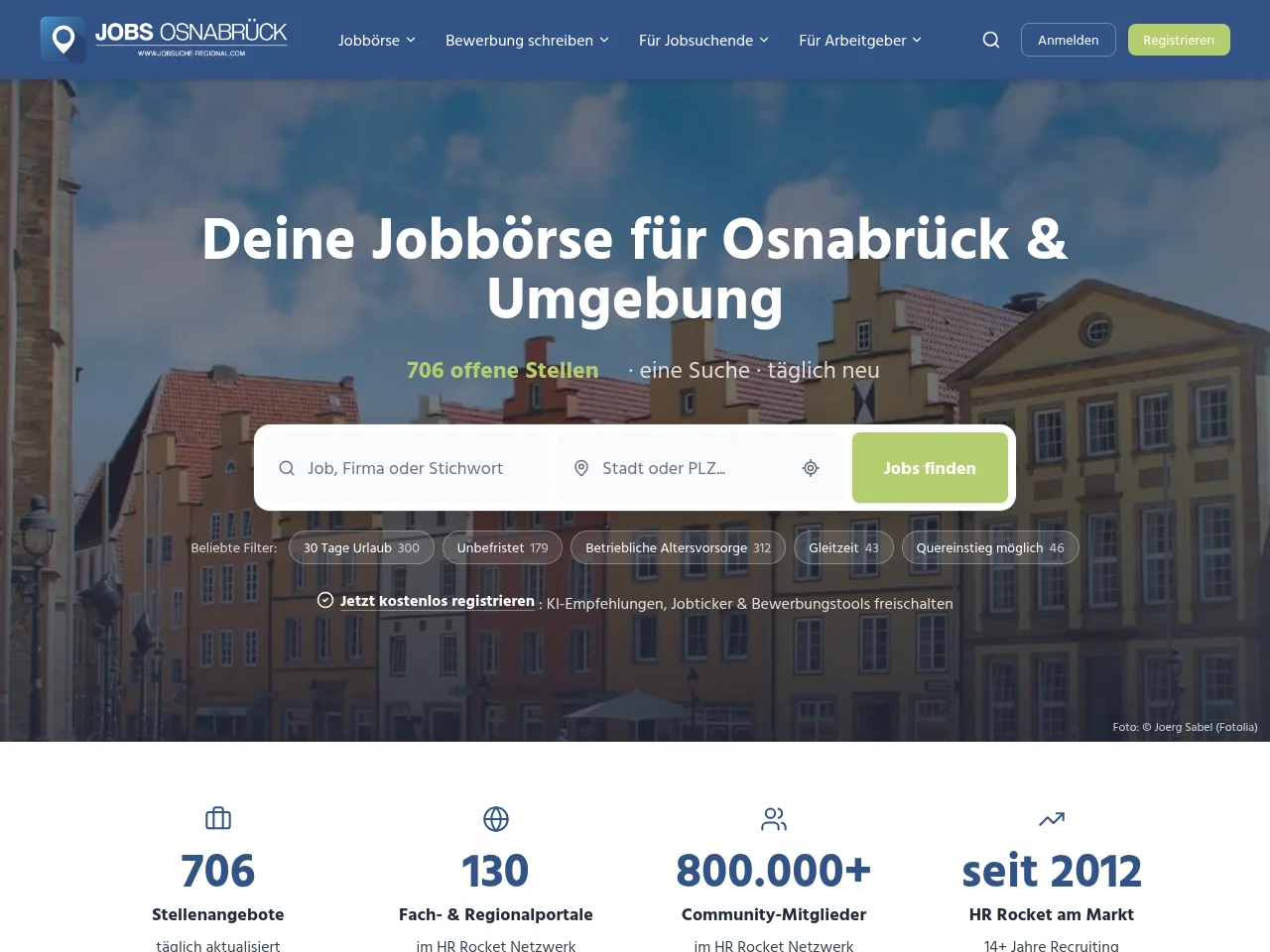 Jobs Osnabrück website screenshot