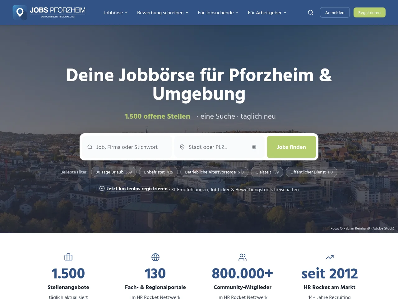 Jobs Pforzheim screenshot Jobs Pforzheim website screenshot