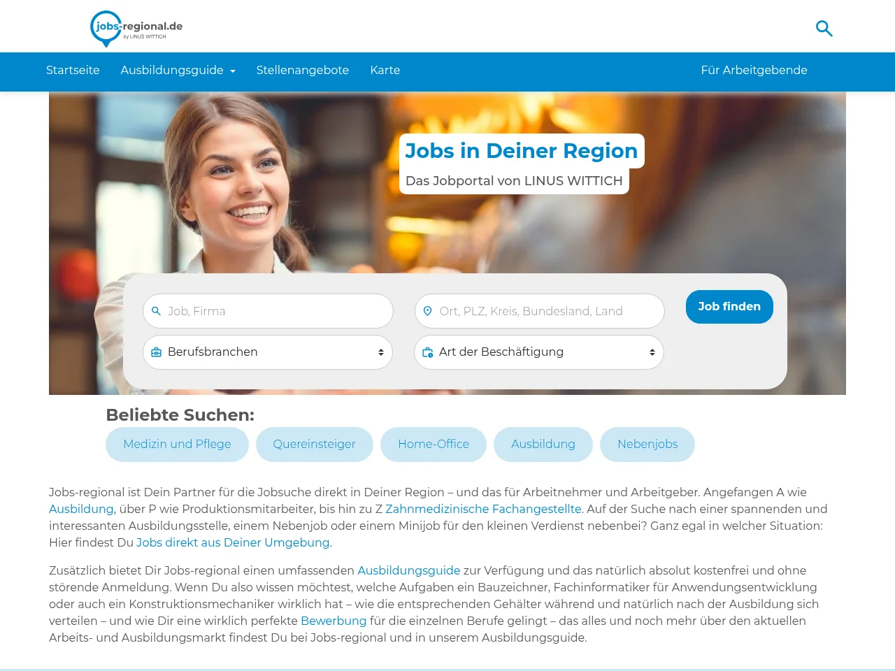 Jobs-regional screenshot Jobs-regional job board platform screenshot showing job search interface