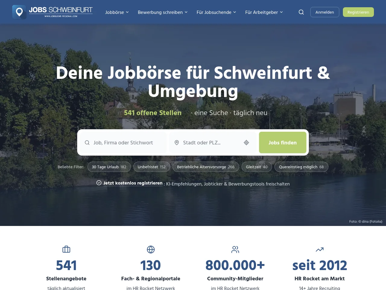 Jobs Schweinfurt website screenshot
