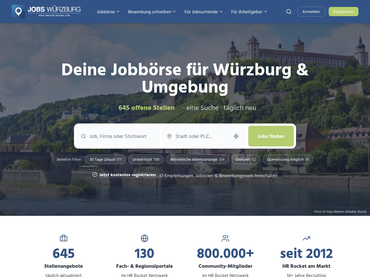 Jobs-Wuerzburg.de website screenshot