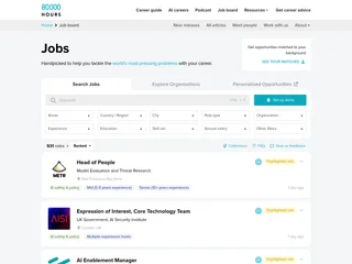 80,000 Hours Job Board platform preview 80,000 Hours Job Board platform preview