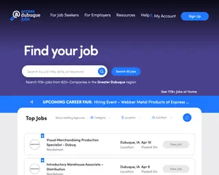 Access Dubuque Jobs platform preview