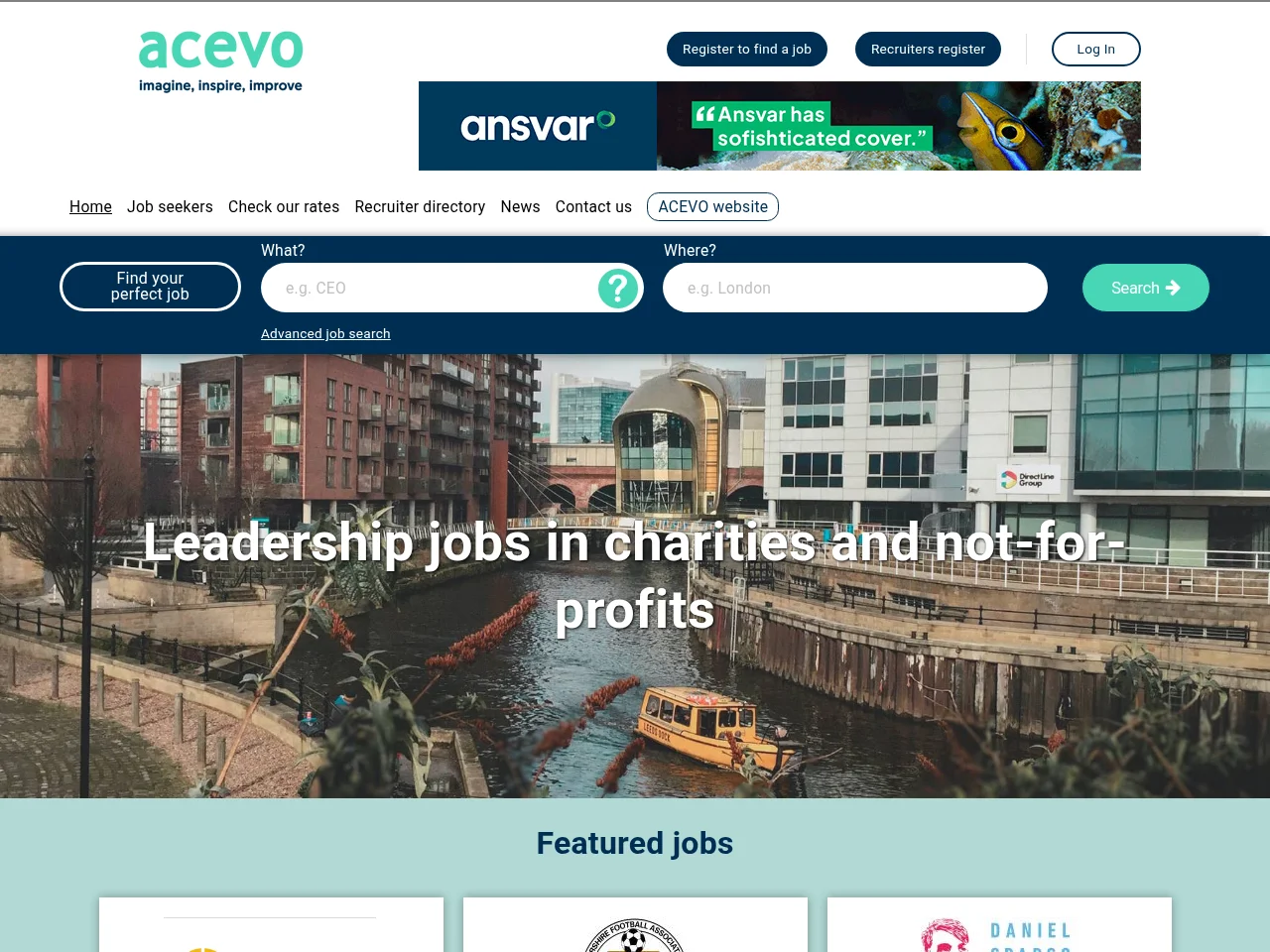 ACEVO Jobs screenshot ACEVO Jobs job board platform screenshot showing job search interface