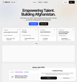 Jobs.af platform preview
